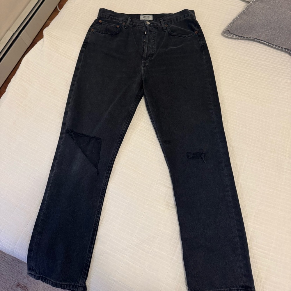 Agolde Charcoal Button-Fly Jeans